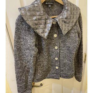 INC International Concepts Gray Sequin Blazer Jacket Coat Size Medium